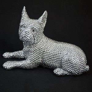 La Figure de Chien original et élégant de couleur argent Bull Dog Deluxe Edition - Maison et Plus
