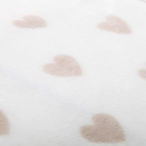 Coperta divano caldo e piacevole di flanella Beige con fantasia di cuori, l'Amore per la Casa e di Più