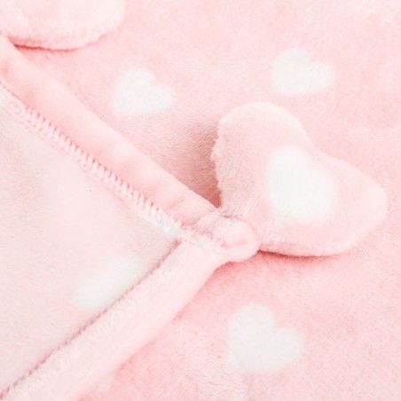 Couverture canapé chaud et agréable en flanelle Rose à motifs de coeurs, de l'Amour - Maison et Plus