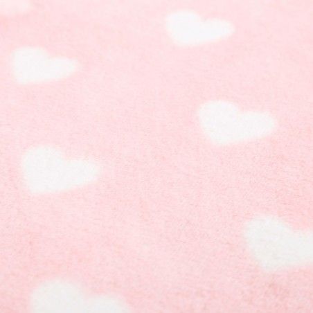 Couverture canapé chaud et agréable en flanelle Rose à motifs de coeurs, de l'Amour - Maison et Plus