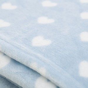 Coperta divano caldo e piacevole di flanella di colore blu con stampa di cuori, l'Amore per la Casa e di Più
