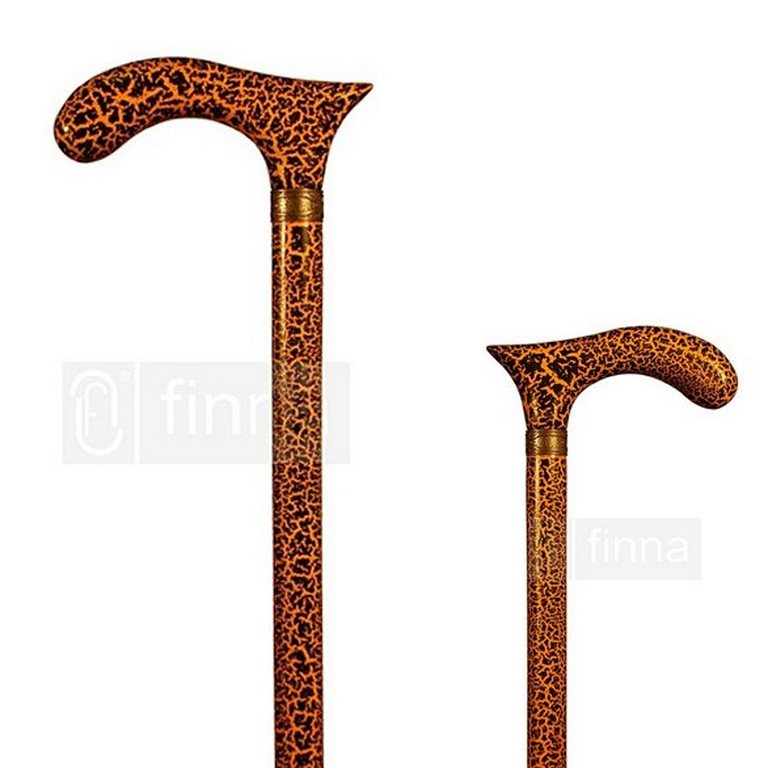 Cane craquelé orange and black