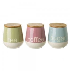 Jar for sugar, coffee and tea and in 3 colors. Stoneware - Home and more