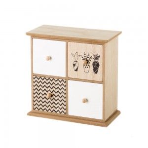 Chest of drawers with 4 drawers with ethnic design - Home and more