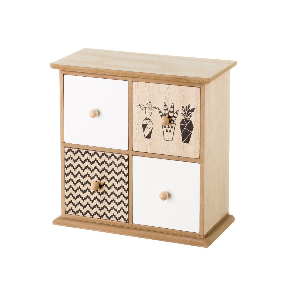 Chest of drawers with 4 drawers with ethnic design - Home and more
