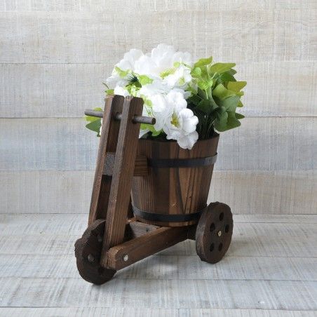 Macetero original de madera natural Bicicleta Garden Friends - Hogar y Mas