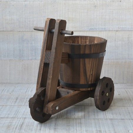 Macetero original de madera natural Bicicleta Garden Friends - Hogar y Mas