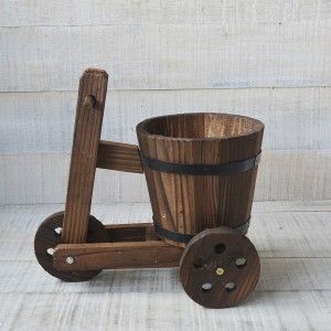 Macetero original de madera natural Bicicleta Garden Friends - Hogar y Mas