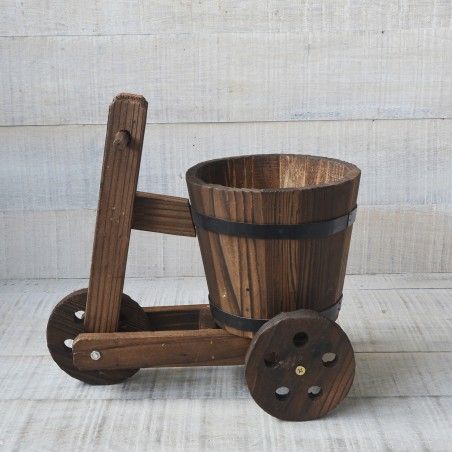 Macetero original de madera natural Bicicleta Garden Friends - Hogar y Mas