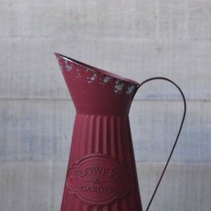 Brocca annaffiatoio decorativi in metallo Vintage rosso Fiori e Giardino
