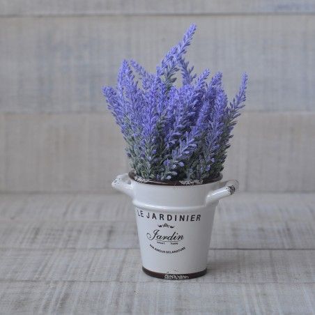 Impianto artificiale di lavanda con un originale vaso in ceramica in 3 colori di Potere di Fiore - Casa e altro ancora