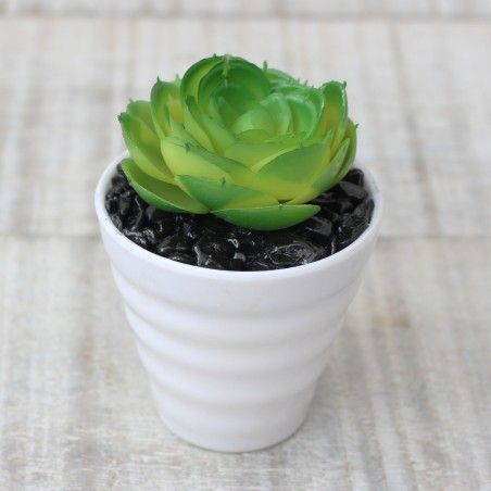 Cactus artificial para decoración con maceta blanca  - Pack de 3 - Diseño Moderno - Hogar y más