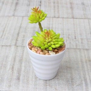 Cactus artificial para decoración con maceta blanca  - Pack de 3 - Diseño Moderno - Hogar y más
