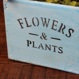 Vaso decorativo in legno naturale a forma di un Giardino di casa con patina blu garden - Edizione Bassic - Casa e altro ancora