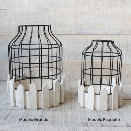 Cage decorative wrought metal and natural wood for decoration - Design-Circular - France - Home and More