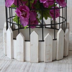 Jaula decorativa de metal forjado y madera natural para decoración - Diseño Circular - France - Hogar y Mas