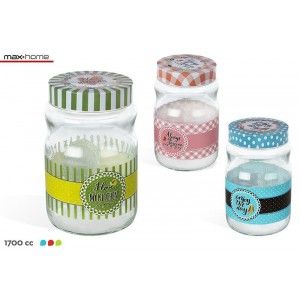 Glass jar with metal cover, for storing food, original design, and motivator-Home and More