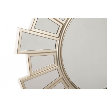 Espejo para pared redondo blanco, con moderno estilo de formas geométricas-Hogar y Mas
