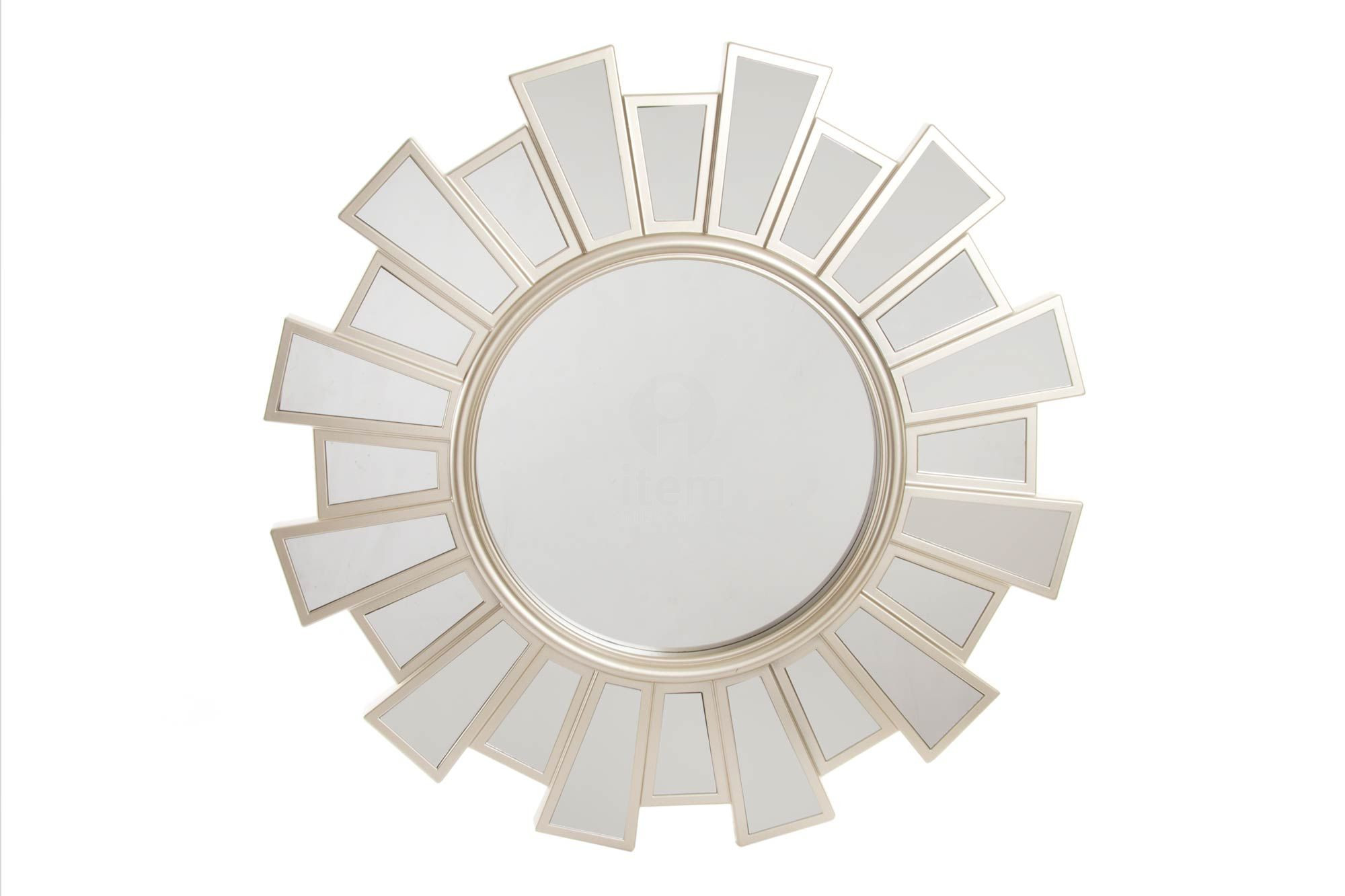 Mirror wall round white, with modern style of geometric shapes-Home and More