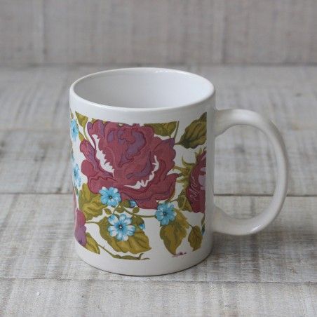 Coppa vintage fiori per la prima colazione. Disegno floreale. In ceramica con manico. Casa e altro ancora.