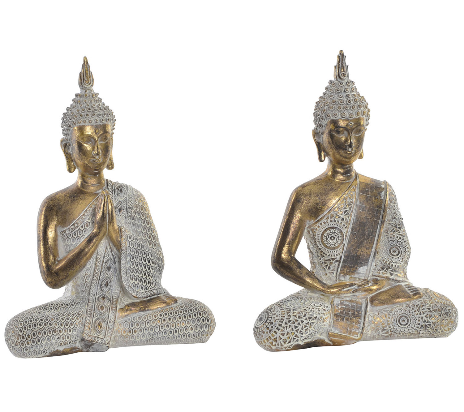 La Figure de Bouddha et des ornements en or. Design Zen - Wabi Sabi - Maison et plus.
