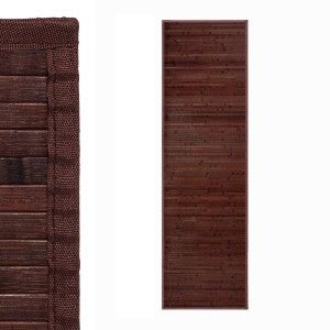 Tapis de couleur chocolat pasillera de 60x200cm Bambou naturalpara couloir - Naturel - Maison et plus