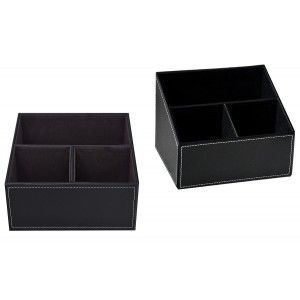 ORGANIZADOR PORTAMANDOS POLIPIEL 3 COMPARTIMENTOS SOPORTE PARA MANDOS 13X15X18CM