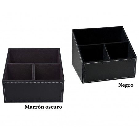 ORGANIZADOR PORTAMANDOS POLIPIEL 3 COMPARTIMENTOS SOPORTE PARA MANDOS 13X15X18CM