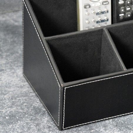 ORGANIZADOR PORTAMANDOS POLIPIEL 3 COMPARTIMENTOS SOPORTE PARA MANDOS 13X15X18CM