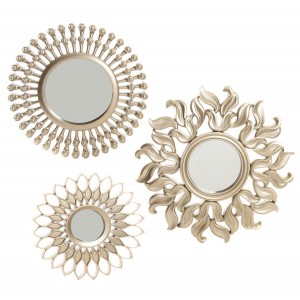 Espejo circular en set de 3 unidades para decoración. Diseño elegante y divertido . 35 x 35 cm - Hogar y más