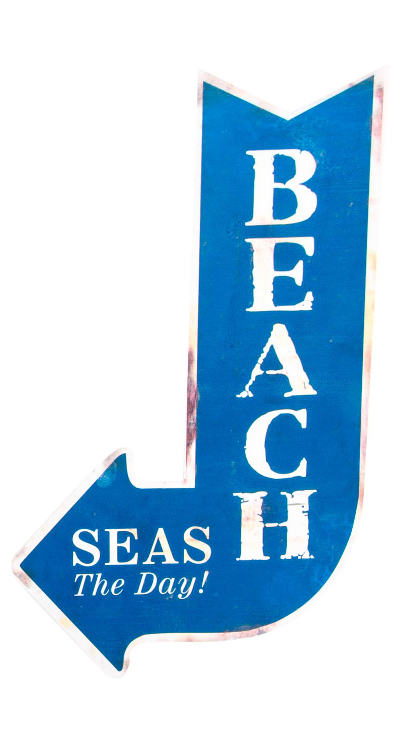 Affiche décorative en métal de mur de salle de séjour/salle à manger Azul Beach. Le design industriel 19,5 x 32 cm - Maison et