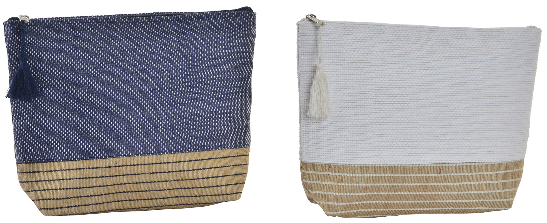 Neceser de yute natural para playa o higiene natural. Diseño playero 27 x 20 cm - Hogar y más