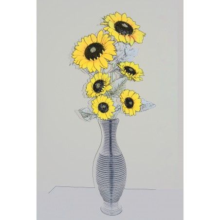 Girasole Artificiale, con Cinque Fiori per la Decorazione Domestica e di Più 