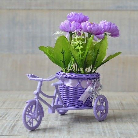 Fioriera Bicicletta Viola e Piante Artificiali da Quattro Modelli, Casa e molto altro ancora 