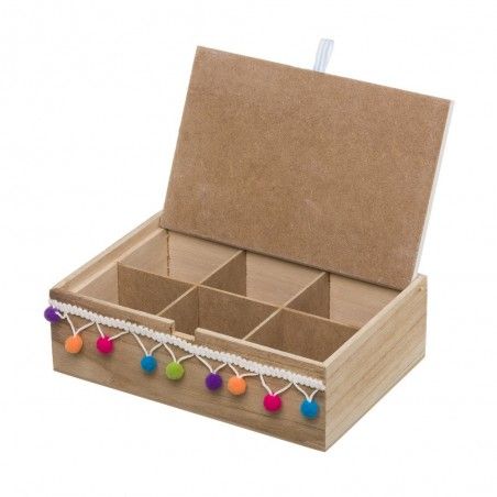 Boîte en bois naturel avec des glands pour les bijoux - Design-Couleur - Maison & plus