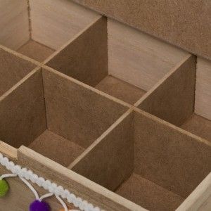 Scatola di legno naturale con nappe per gioielli - Design-Colore - Casa & più