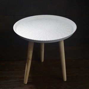 Hogar y Más - Mesa blanca de madera natural nórdica de diseño étnico 