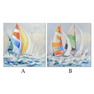 Cuadro decorativo de lienzo con dibujo de un barco de vela - Hogar y más