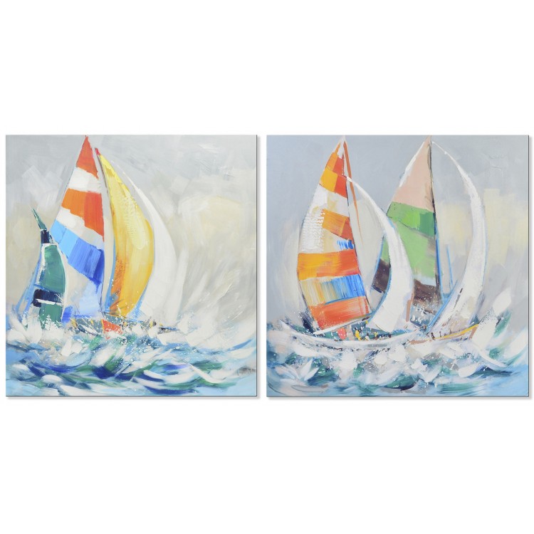Cuadro decorativo de lienzo con dibujo de un barco de vela - Hogar y más