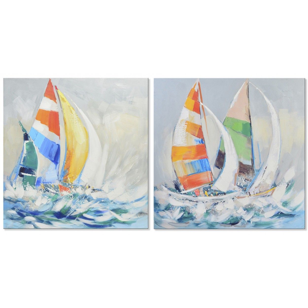Table decorative canvas with a drawing of a sailing boat - Home and more