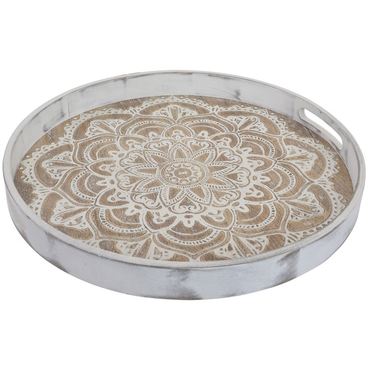 Tray round ethnic with an illustration of mandala exotic - Home and More