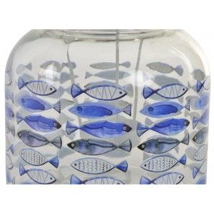 Candle holder glass blue fish for decoration. Design nice and original. 18 x 18 cm - Home and more