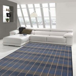 Tappeto in Bamboo Naturale firma Oxford blu,il grigio e il marrone di Casa e di Più