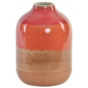 Vaso decorativo in ceramica color Corallo per il salone/sala da pranzo. Design Ovale 20 x 14 cm - Casa e altro ancora