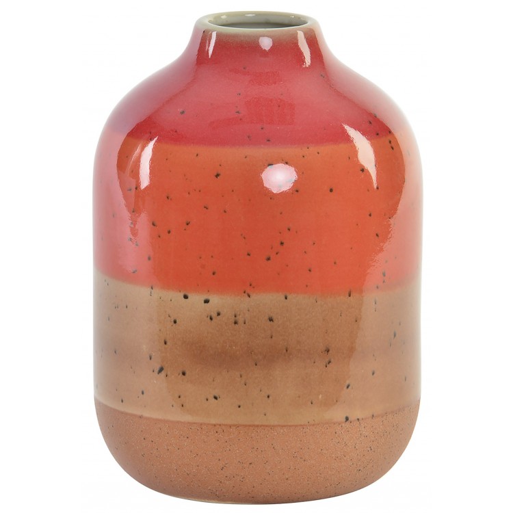 Vaso decorativo in ceramica color Corallo per il salone/sala da pranzo. Design Ovale 20 x 14 cm - Casa e altro ancora