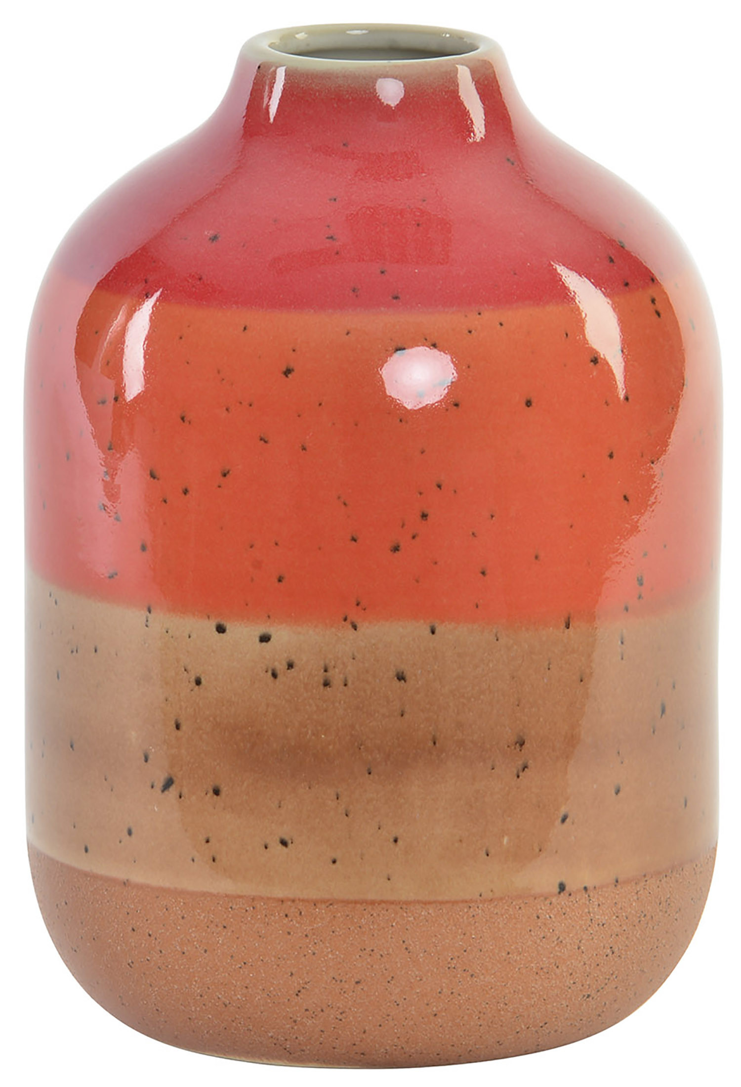 Vase décoratif de la poterie dans la couleur Corail pour la salle de séjour/salle à manger. Design Ovale 20 x 14 cm - Maison et