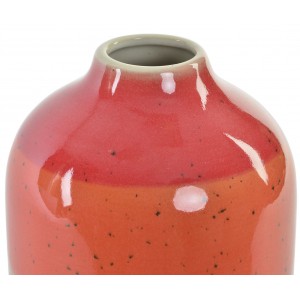 Vaso decorativo in ceramica color Corallo per il salone/sala da pranzo. Design Ovale 20 x 14 cm - Casa e altro ancora
