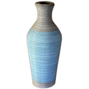 Vase en osier acrylique interne de la structure en bois avec des couleurs Bleues - Édition Moderne - Maison et plus