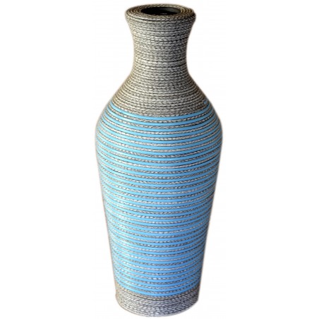 Vaso in vimini acrilico con struttura interna in legno con colori Blu - Edizione Moderna - Casa e altro ancora