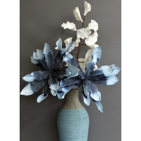 Vaso in vimini acrilico con struttura interna in legno con colori Blu - Edizione Moderna - Casa e altro ancora